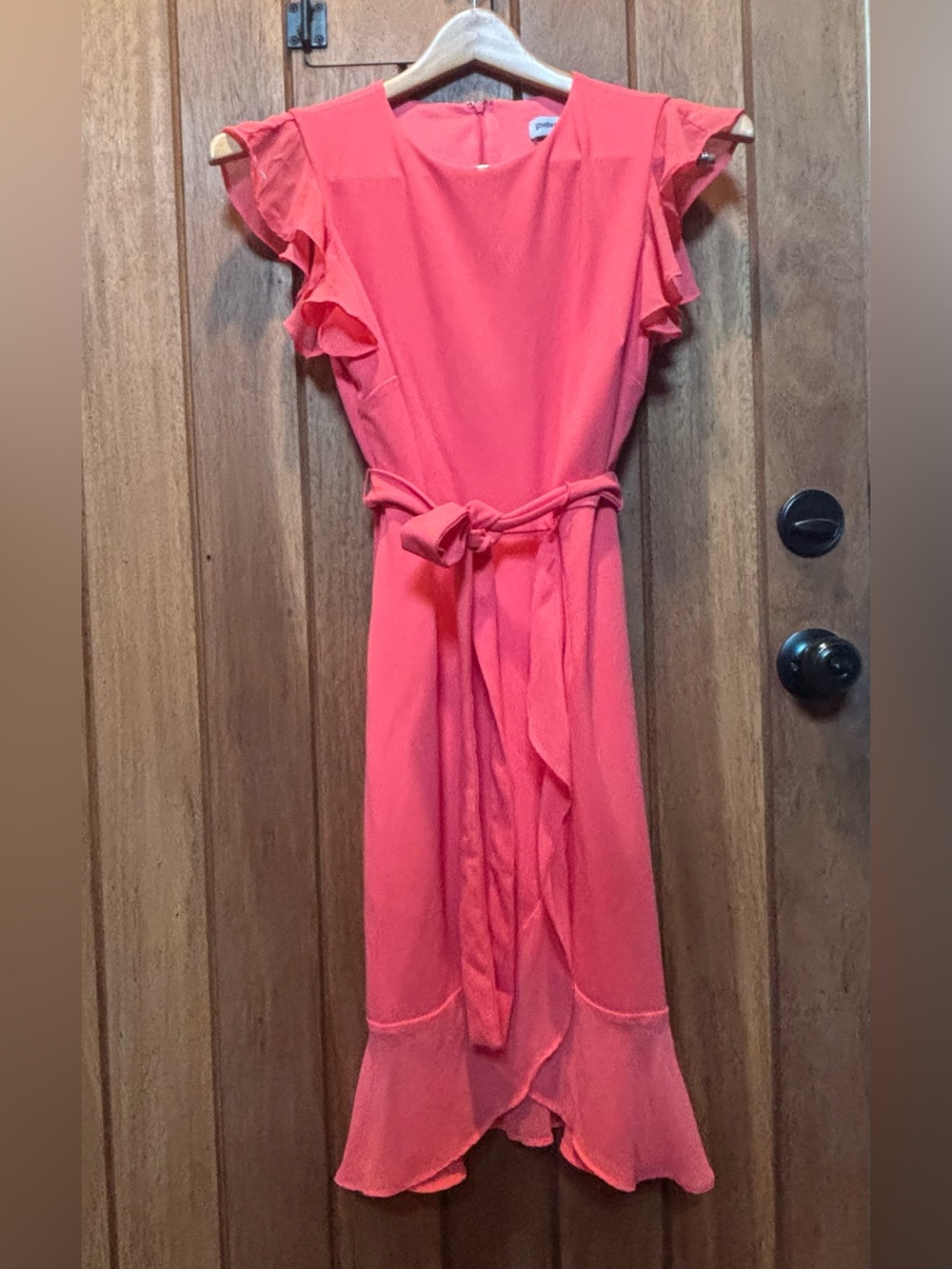 Women's Coral Ruffle Belted Midi Dress by Shelby & Palmer